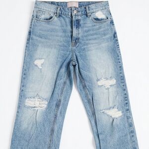 Men's Light Blue Distressed Jeans